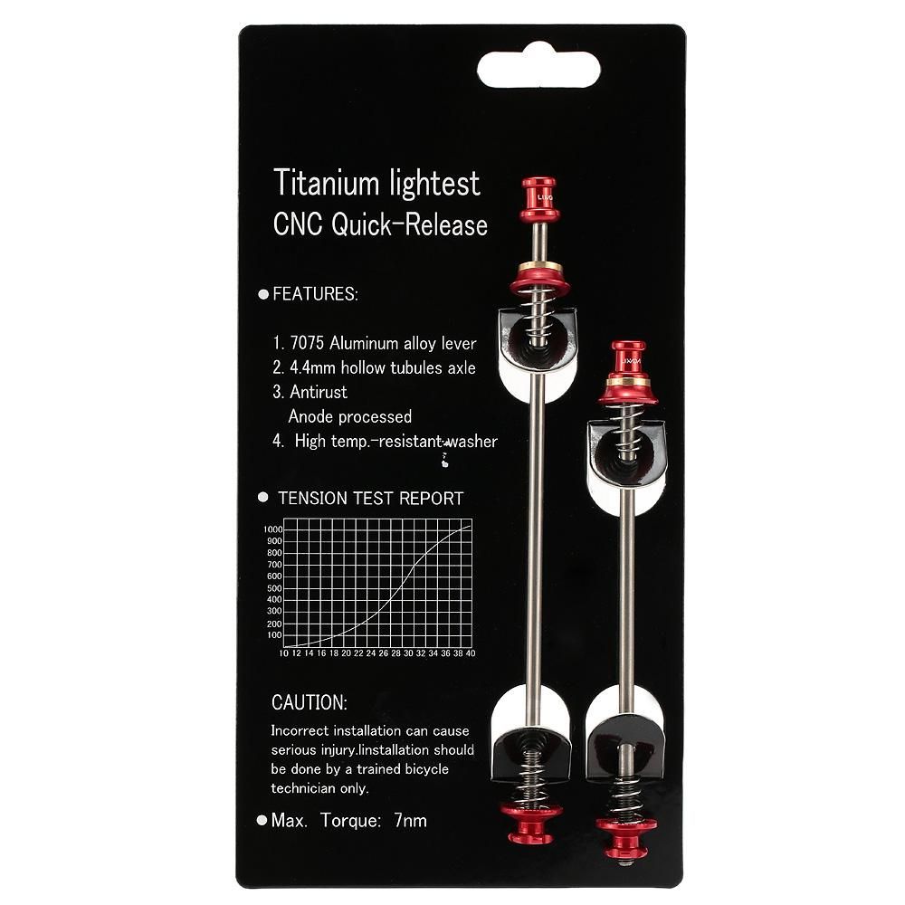Lixada 2Pcs Ultralight Bicycle Skewers Quick Release Titanium Axle QR Skewer Mountain Road Bike Bicycle Cycling MTB Wheel Hub Skewers