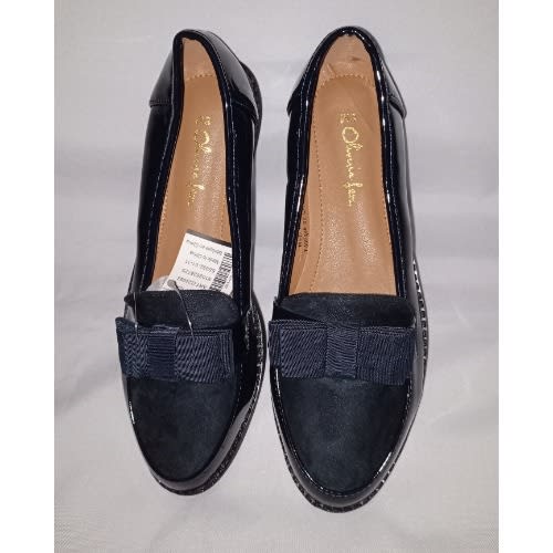 Minimalist Bow Decor Female Loafers -  Navy Blue