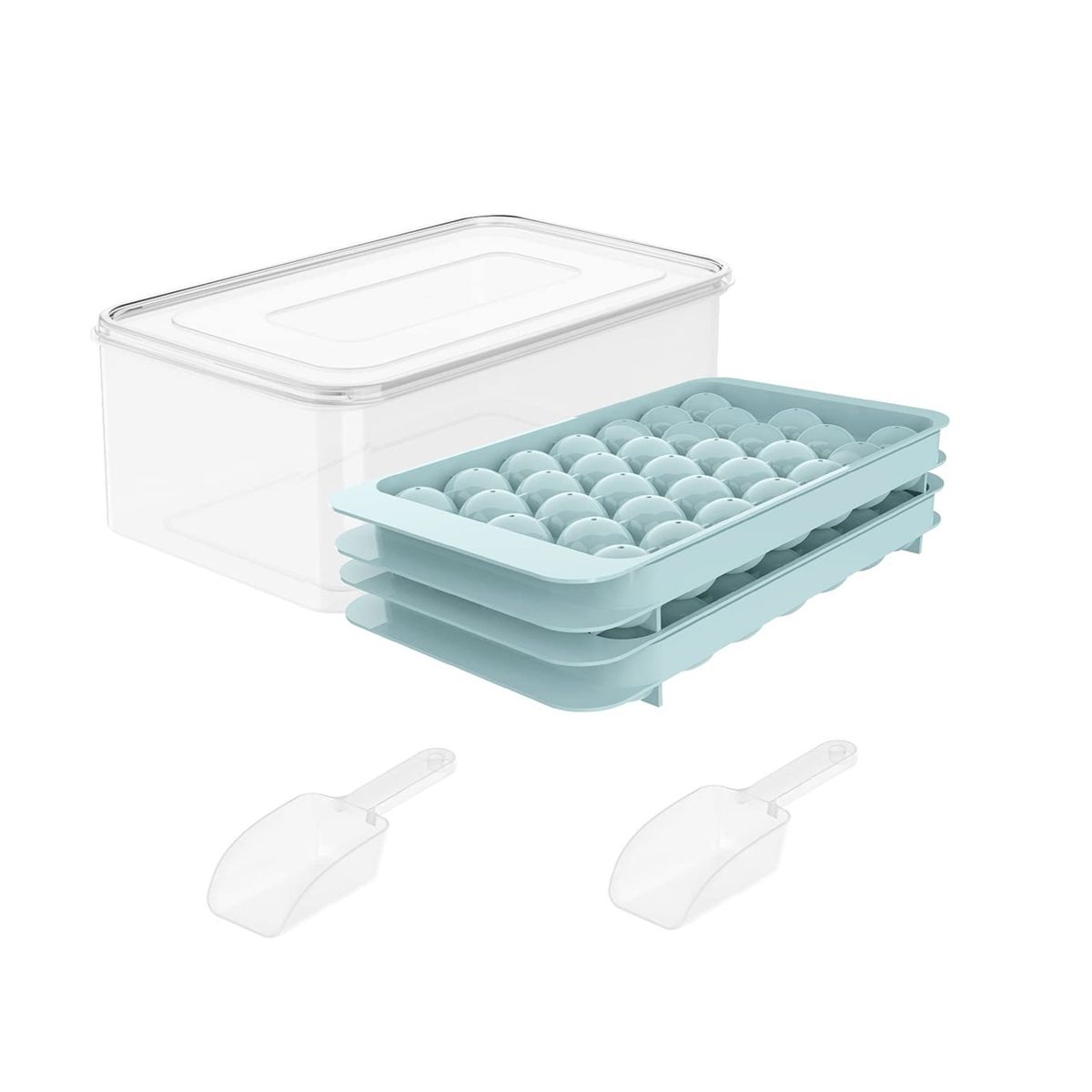 Round Ice Square Trays, Ice Ball Maker Mold for Freezer,
