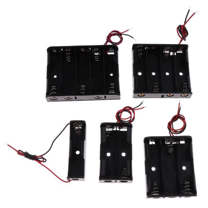 10Pack Battery Holder Case Box Black With Wire Leads Can Contain AA