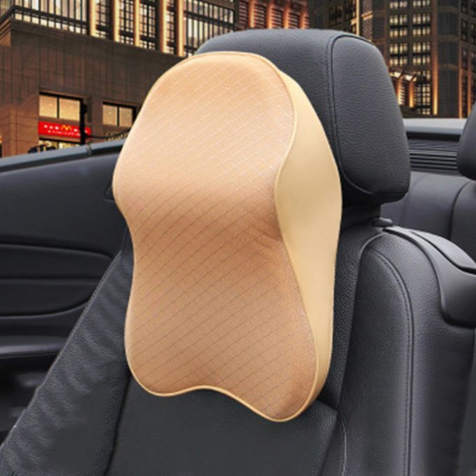 Car Neck Cushion Neck Pillow Headrest Cushion Lumbar Support Beige S