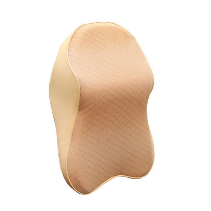 Car Neck Cushion Neck Pillow Headrest Cushion Lumbar Support Beige S