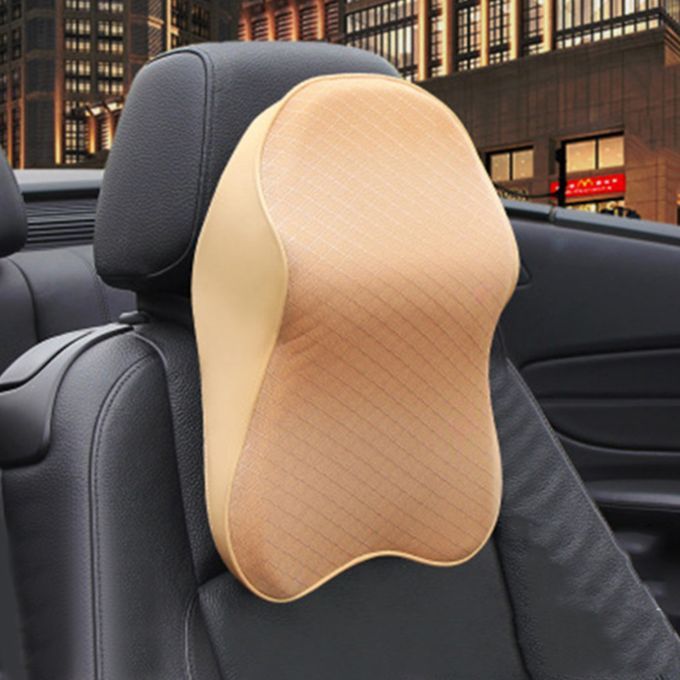 Car Neck Cushion Neck Pillow Headrest Cushion Lumbar Support Beige S
