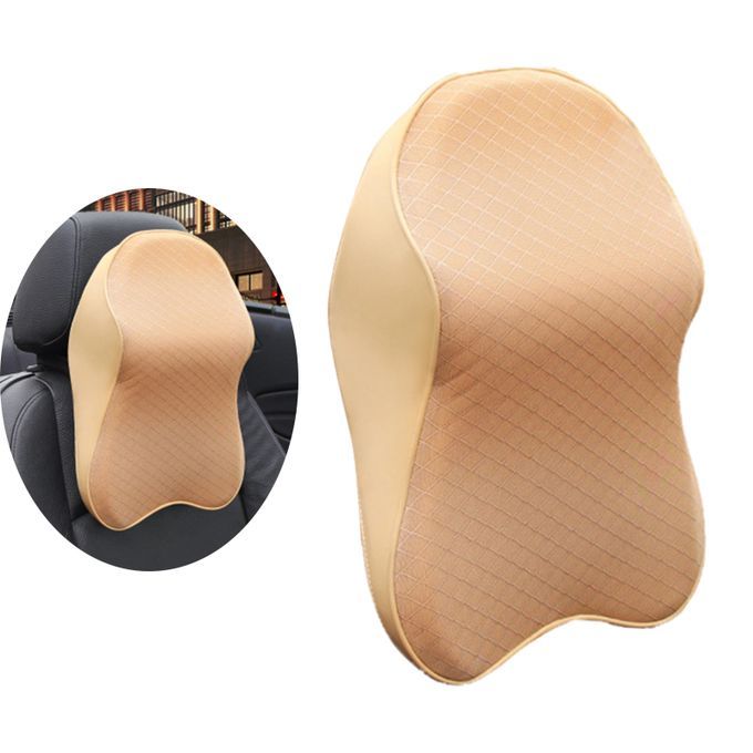 Car Neck Cushion Neck Pillow Headrest Cushion Lumbar Support Beige S
