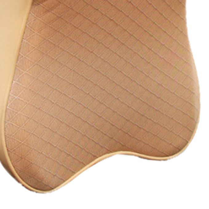 Car Neck Cushion Neck Pillow Headrest Cushion Lumbar Support Beige S