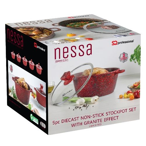 5 Set Diecast NonStick Stock Pot -Made In United Kingdom