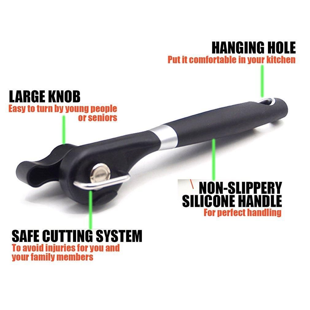 EsoGoal Stainless Steel Can Opener Smooth Edge Handy Turn