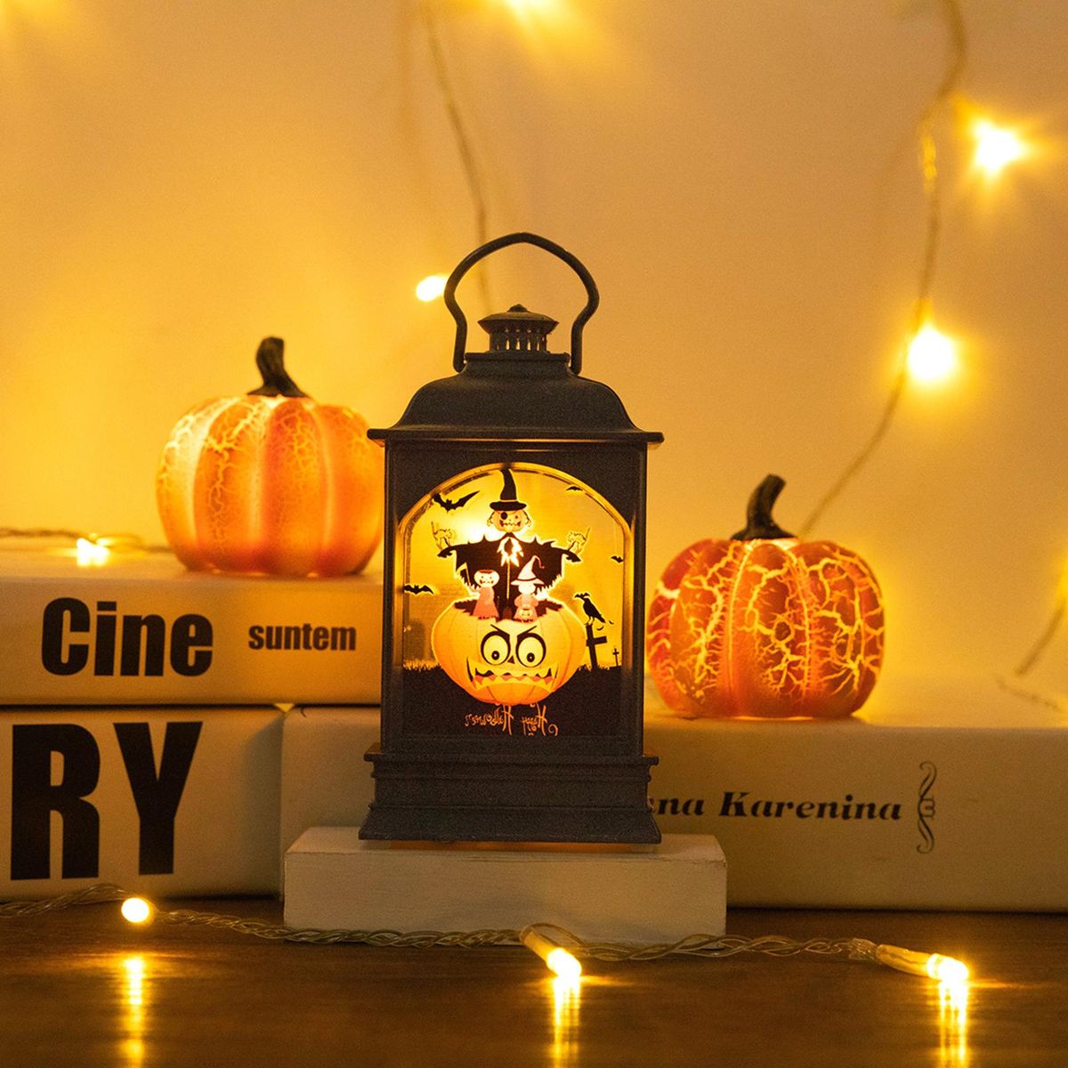 LEDs Pumkins Design Handheld Lantern Night Light Decorative Beside Lamp Constant Bright Effects Cell Powered Operated Warm White for Halloweens Festival Home Party Decoration Deco Theme Restaurant Gift Present