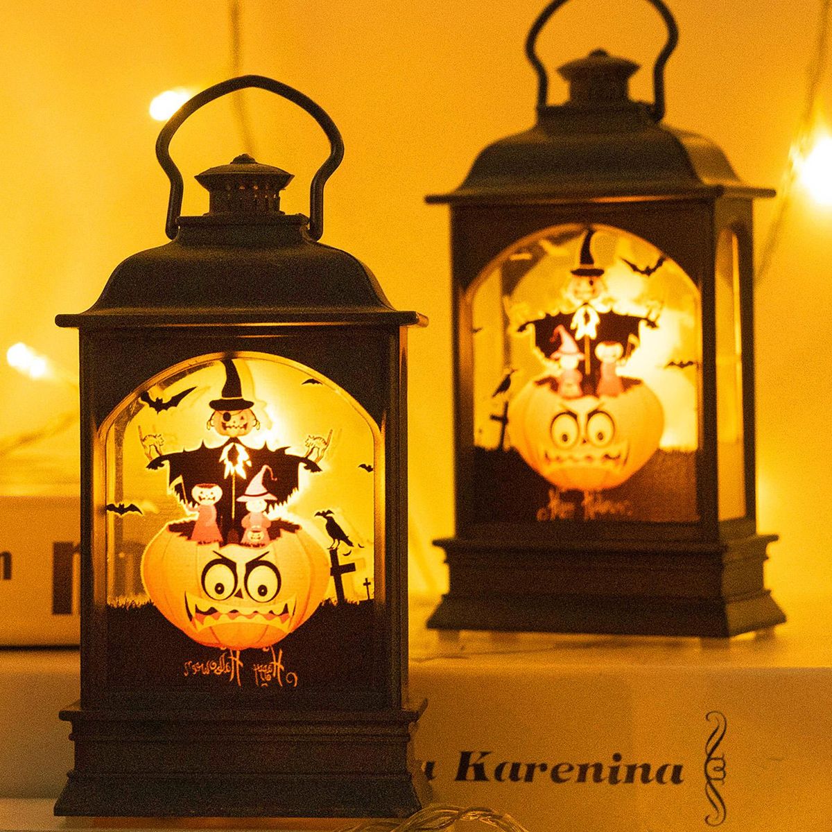 LEDs Pumkins Design Handheld Lantern Night Light Decorative Beside Lamp Constant Bright Effects Cell Powered Operated Warm White for Halloweens Festival Home Party Decoration Deco Theme Restaurant Gift Present