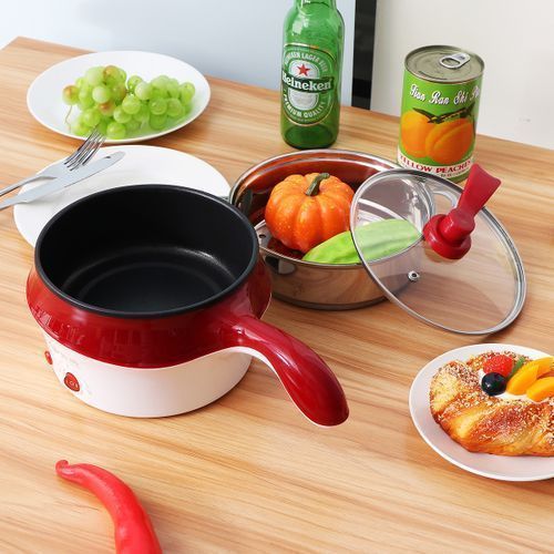 1.8cm Double-Layer Stainless Steel Mini Electric Pot  Cooker