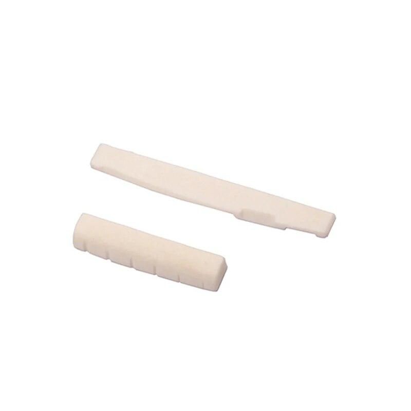 Acoustic Guitar Replacement Set Ebony Bridge End Pins Bone Saddle & Nut and wood Bridge Parts