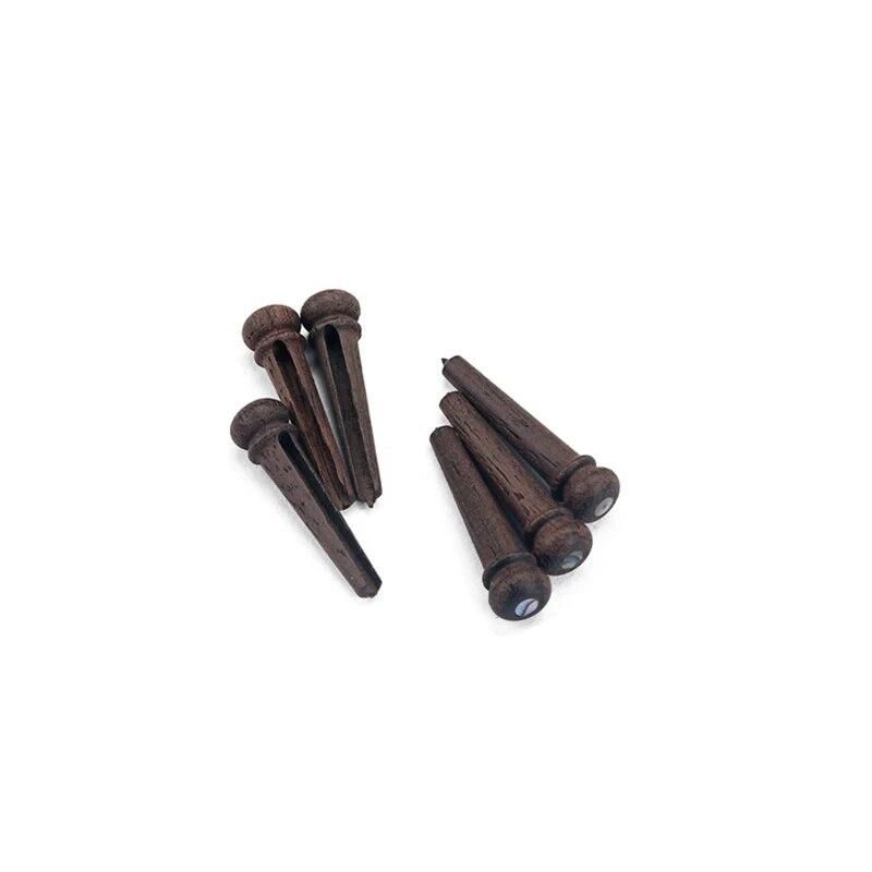 Acoustic Guitar Replacement Set Ebony Bridge End Pins Bone Saddle & Nut and wood Bridge Parts