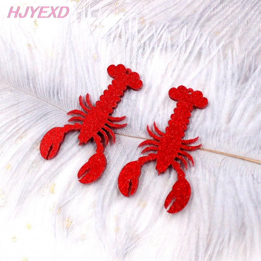 Set of 4 60mm Acrylic Lobster For Earring High Quality Acrylic H omard Keychain Laser Cutout-AC1156