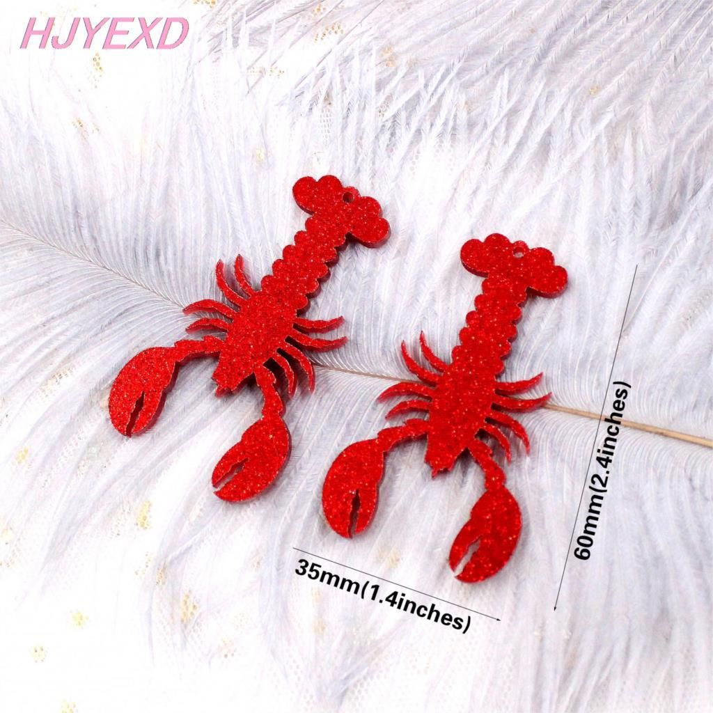 Set of 4 60mm Acrylic Lobster For Earring High Quality Acrylic H omard Keychain Laser Cutout-AC1156