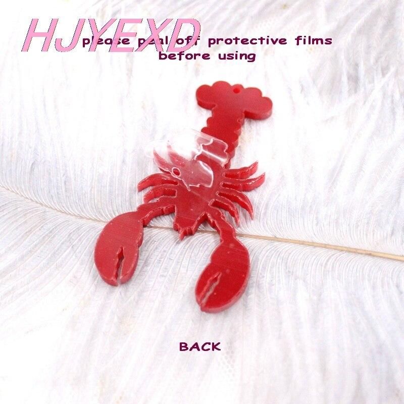 Set of 4 60mm Acrylic Lobster For Earring High Quality Acrylic H omard Keychain Laser Cutout-AC1156