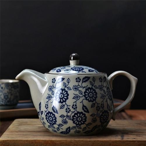 Blue And White Porcelain Retro Teapot Ceramic Household Kettle Handmade Office Filter Tea Pot Creative Kung Fu Tea Set Teaware