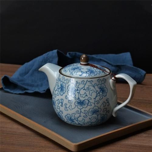 Blue And White Porcelain Retro Teapot Ceramic Household Kettle Handmade Office Filter Tea Pot Creative Kung Fu Tea Set Teaware