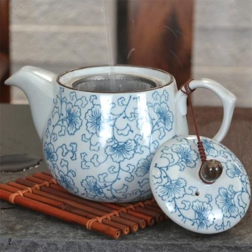 Blue And White Porcelain Retro Teapot Ceramic Household Kettle Handmade Office Filter Tea Pot Creative Kung Fu Tea Set Teaware
