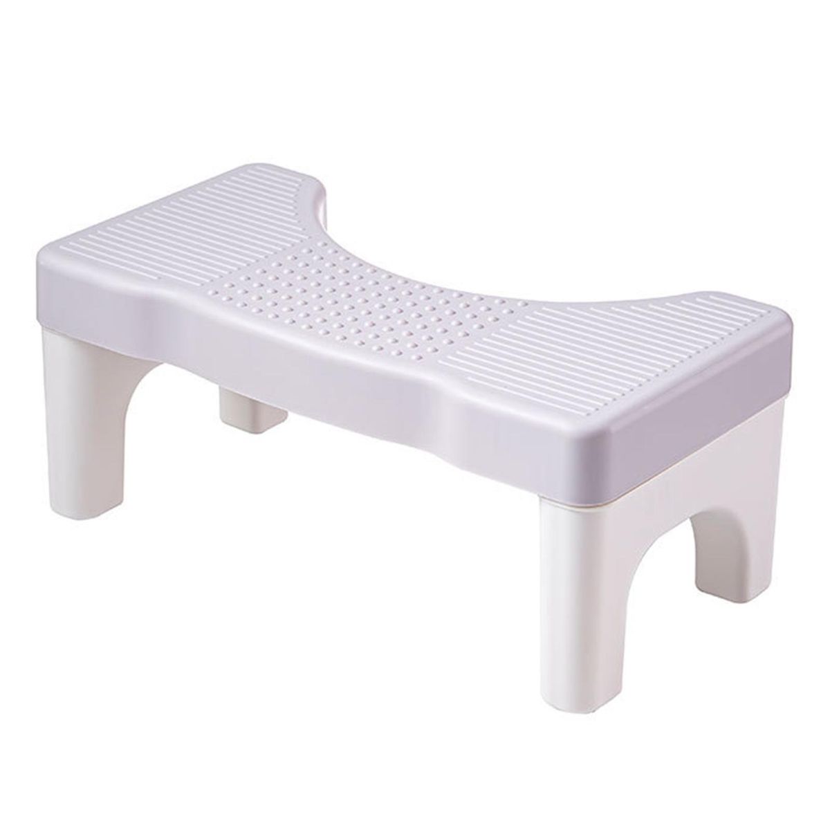 High Strength Toilet Footstool Squatease Portable Non-slip for Ages Grey and White