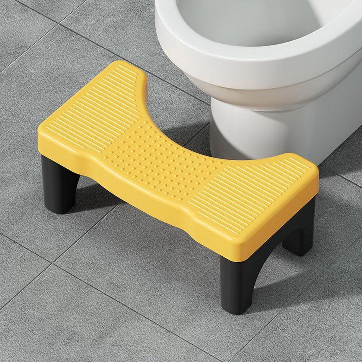Pregnant Women Potty Stool Squatease Portable Non-slip Toilet for Ages Black and Yellow