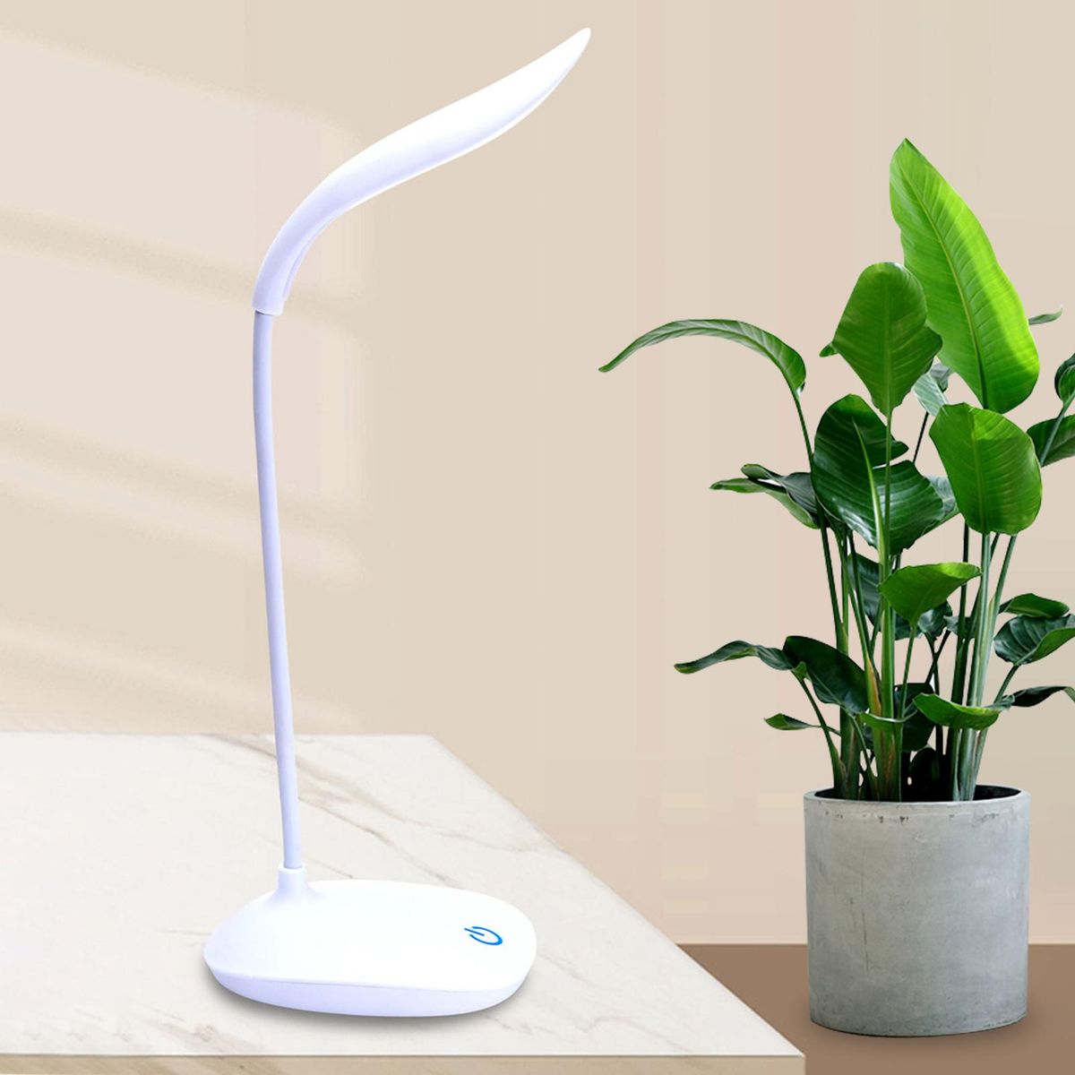 D C5V 4W 14LEDs Table Light Desk Lamp Beside Lamp Sensitive Touching Control USB Operated Flexible Bendable Tube Design/ Built-in 300mAh Rechargeable Cell for Bedroom Living Room Reading Studying Present Gift Portable