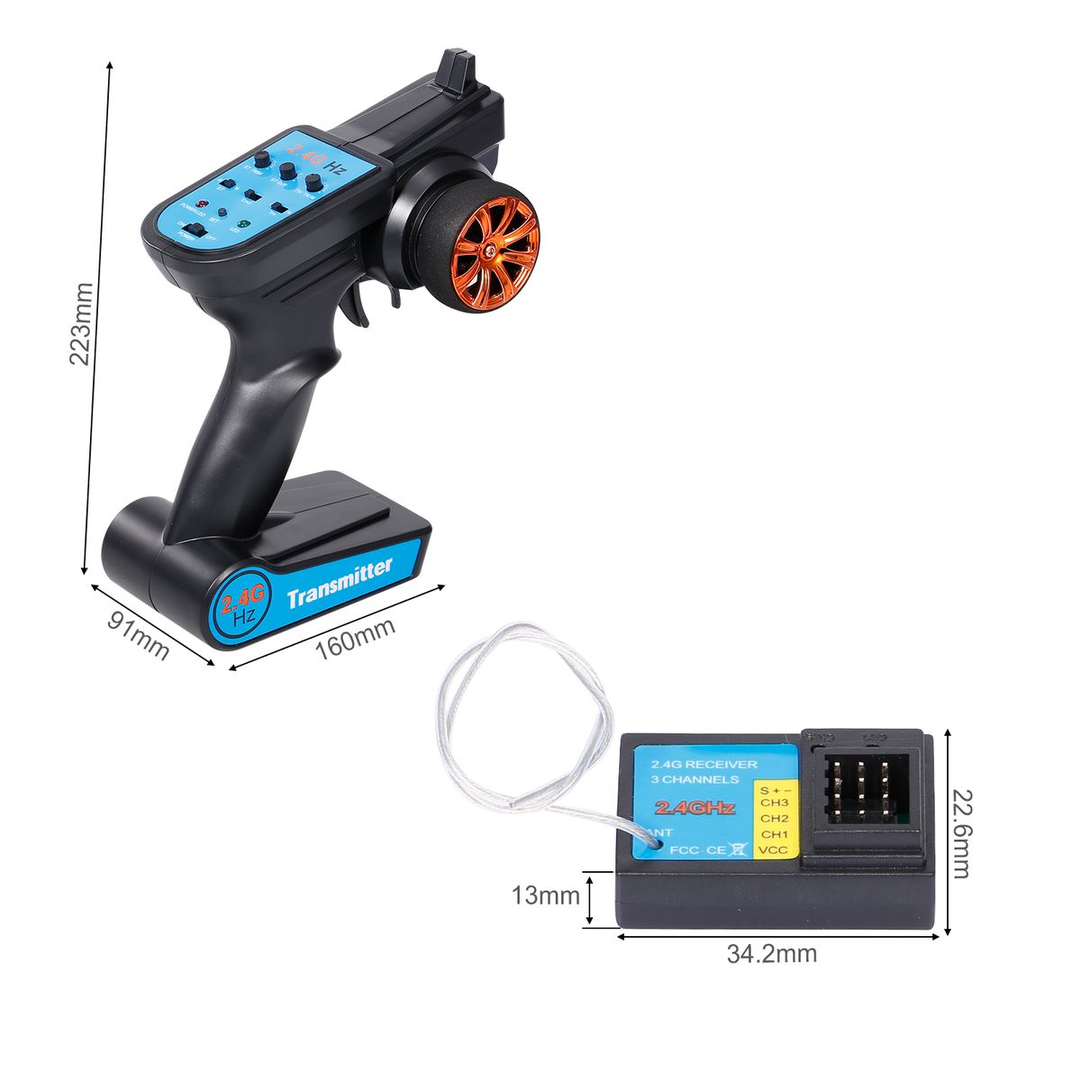 2.4G 2CH Transmitter Remote Controller With Receiver For