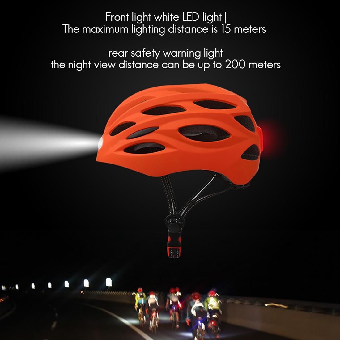 Bicycle Helmet with LED Front Rear Lights Women Men City Helmet Lightweight Bike Helmet for MTB Road Bike,White,L