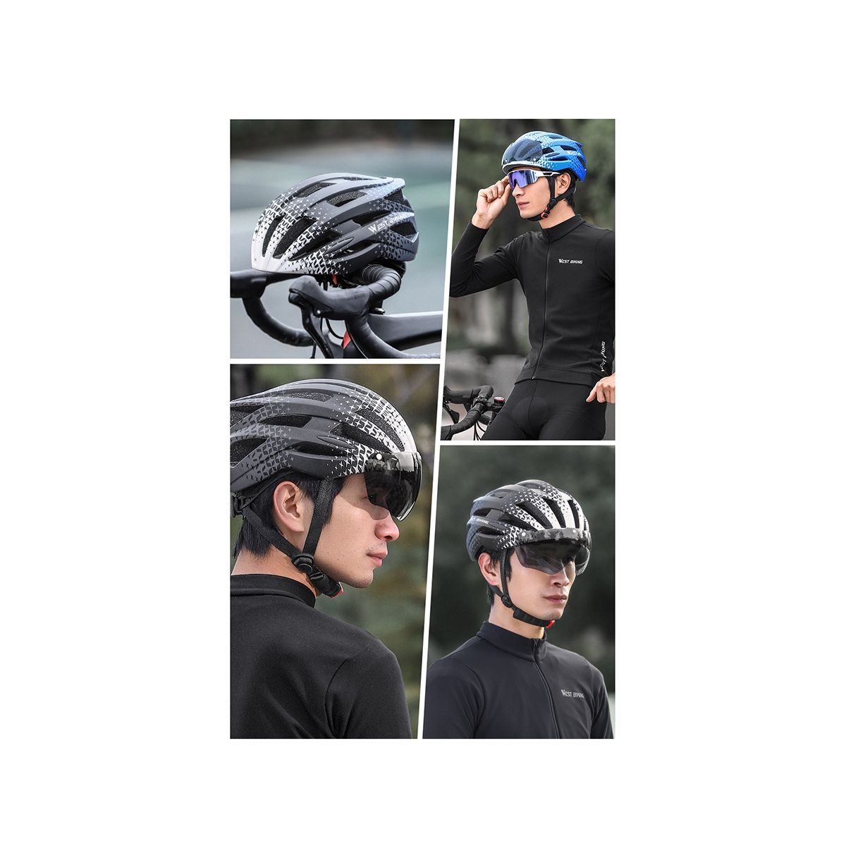 WEST BIKING Bike Helmet Detachable Magnetic Goggles