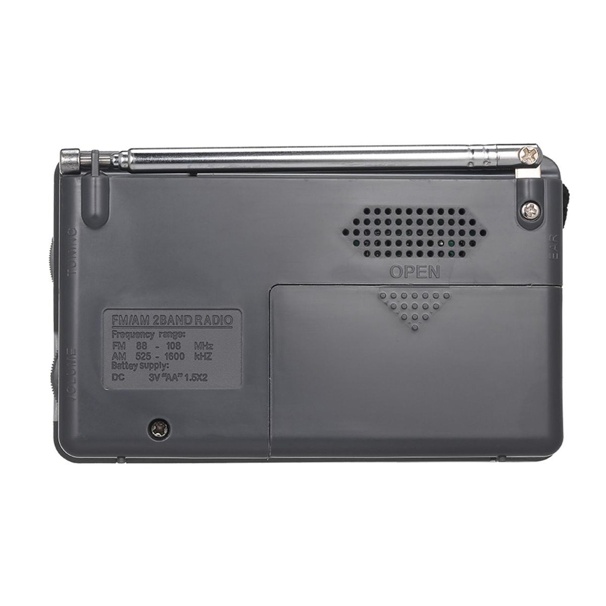 INDIN BC-R2033 Mini AM FM Radio 2 Band Radio Receiver Portable Pocket Radio Built-in Speaker w/ Headphone Jack Telescopic Antenna
