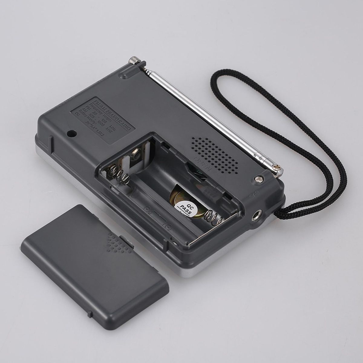 INDIN BC-R2033 Mini AM FM Radio 2 Band Radio Receiver Portable Pocket Radio Built-in Speaker w/ Headphone Jack Telescopic Antenna