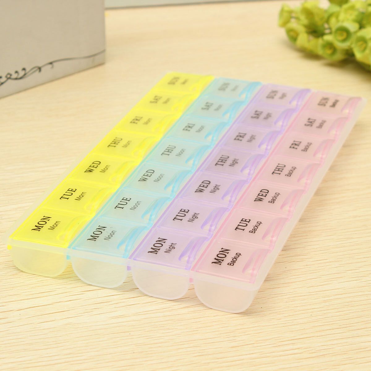 7 Day Weekly Large Medicine Storage Box Case Organiser With 28 Compartments