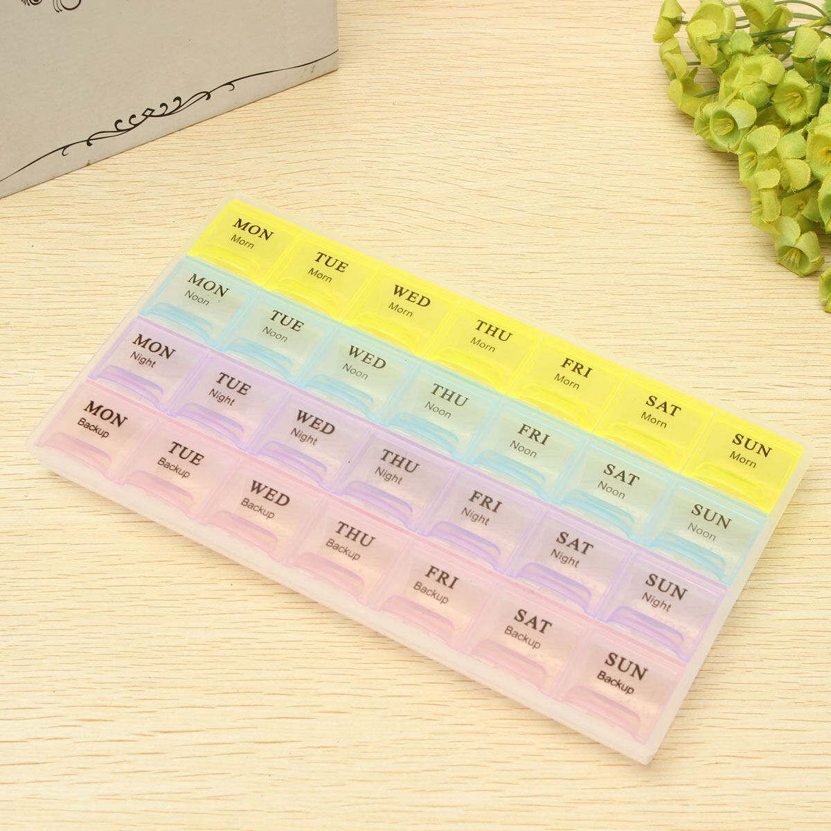 7 Day Weekly Large Medicine Storage Box Case Organiser With 28 Compartments