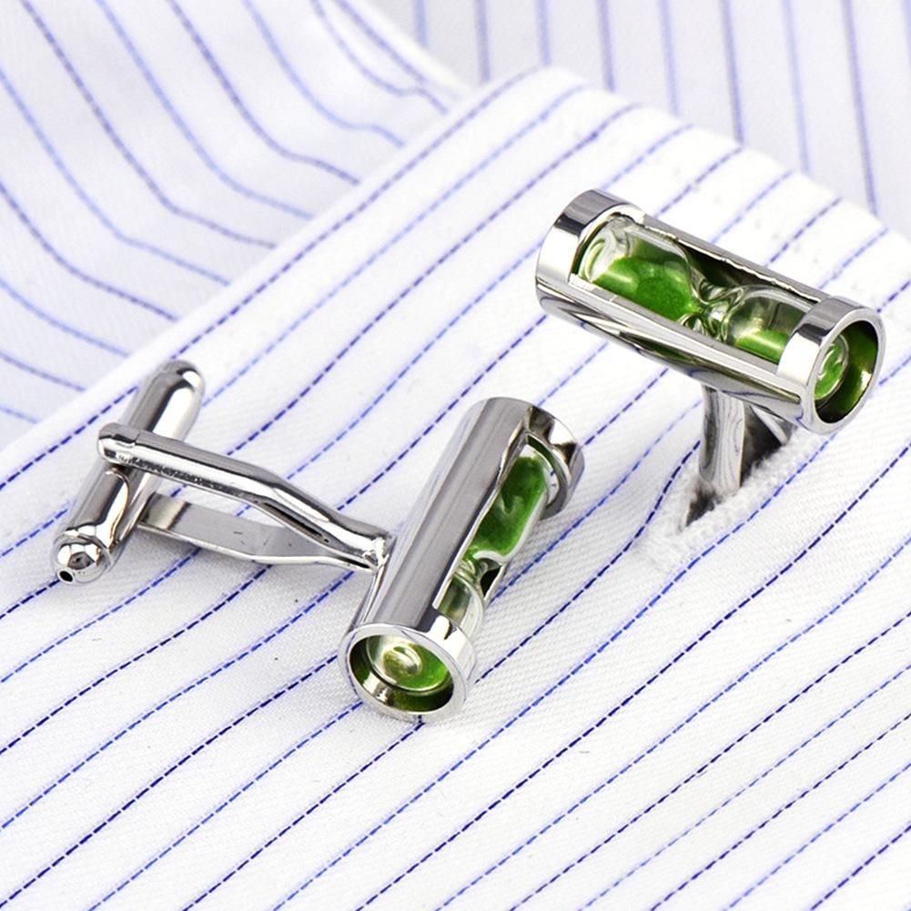 Novelty Green Hourglass Cufflinks for Mens Shirt Cuff