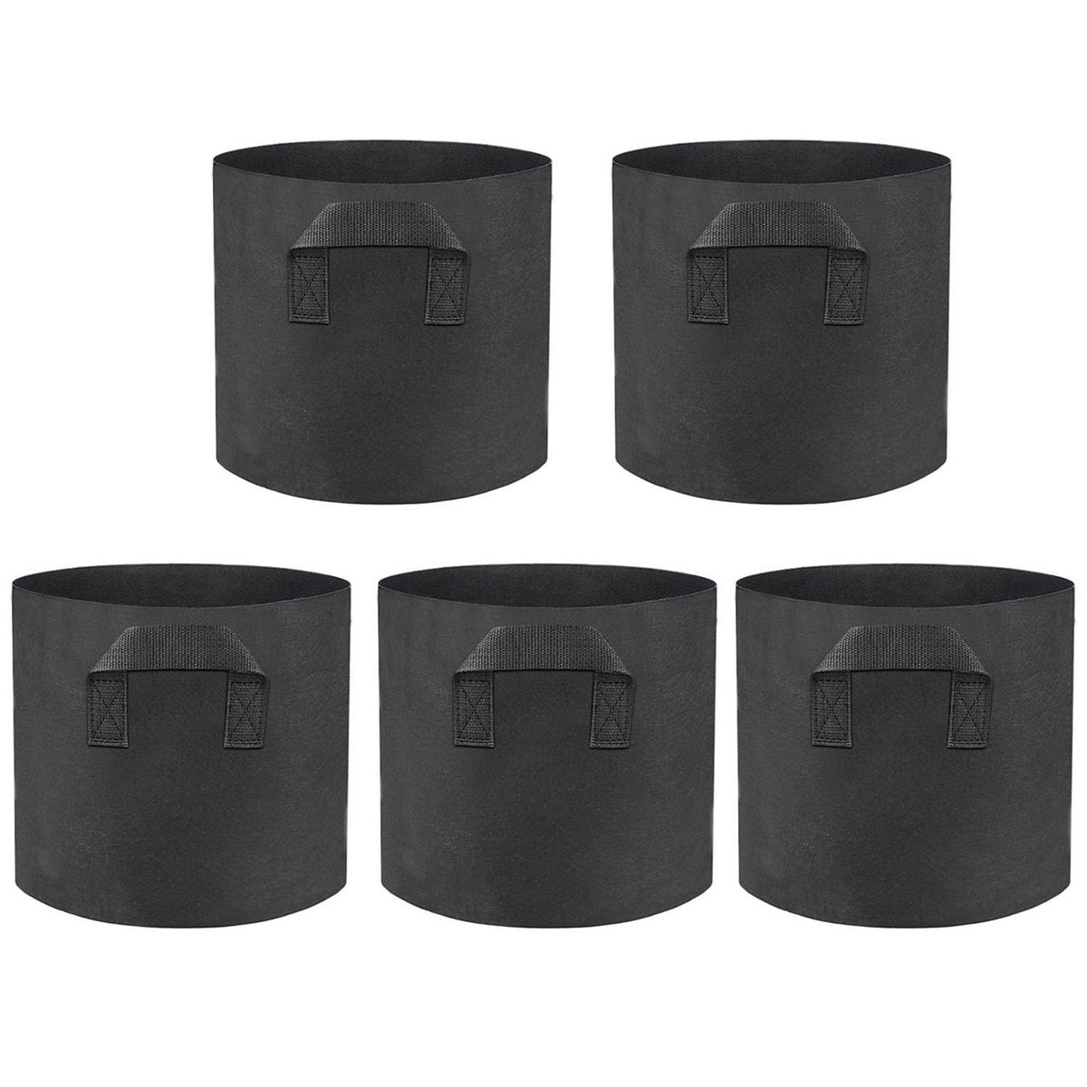 5Pcs Planting Pouch Vegetable Plant Flower Grow Bag Black