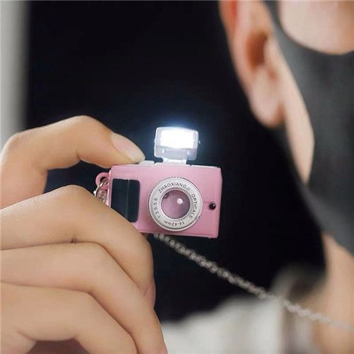 Hip-hop Casual Men And Women Flash Light Sound Camera SLR Pendant Necklace