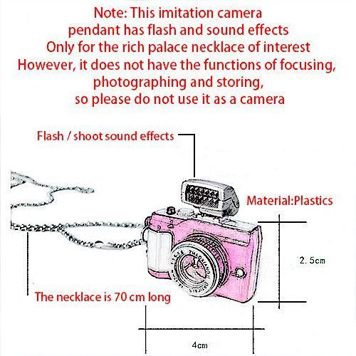 Hip-hop Casual Men And Women Flash Light Sound Camera SLR Pendant Necklace