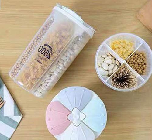 Cylindrical Cereal Container With 4 Sections  - 2500ml