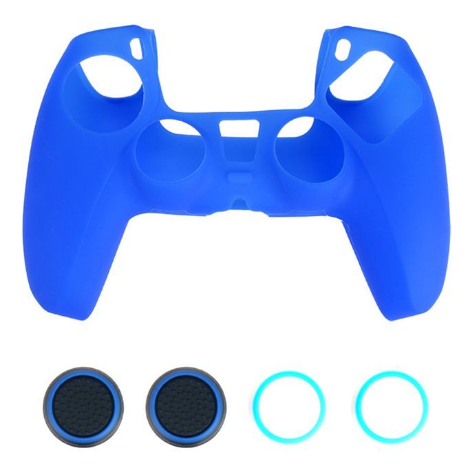 Anti-Slip Silicone Case Cover Joystick Cap For Sony PS5 Blue