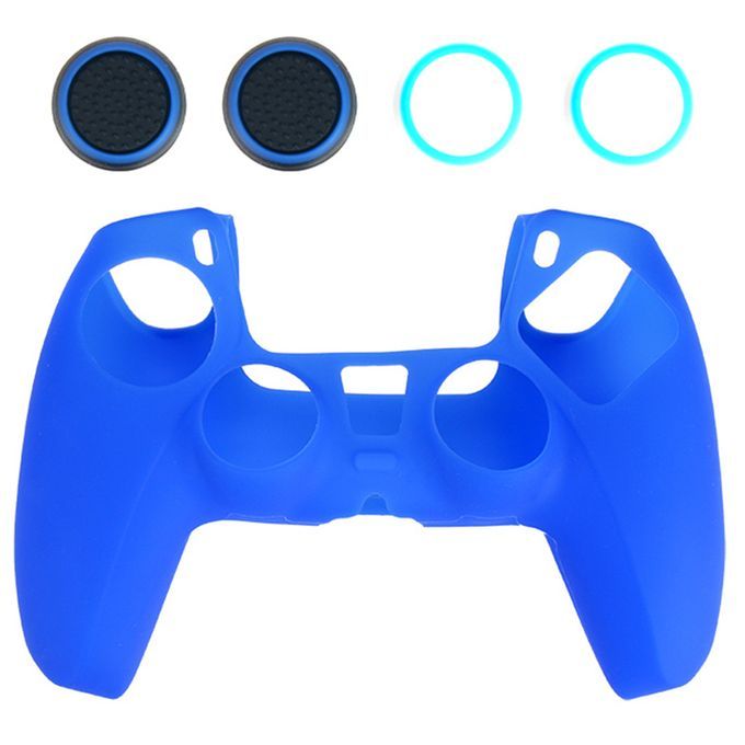 Anti-Slip Silicone Case Cover Joystick Cap For Sony PS5 Blue