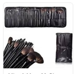 32 PCs Professional Makeup Brush Set- Black