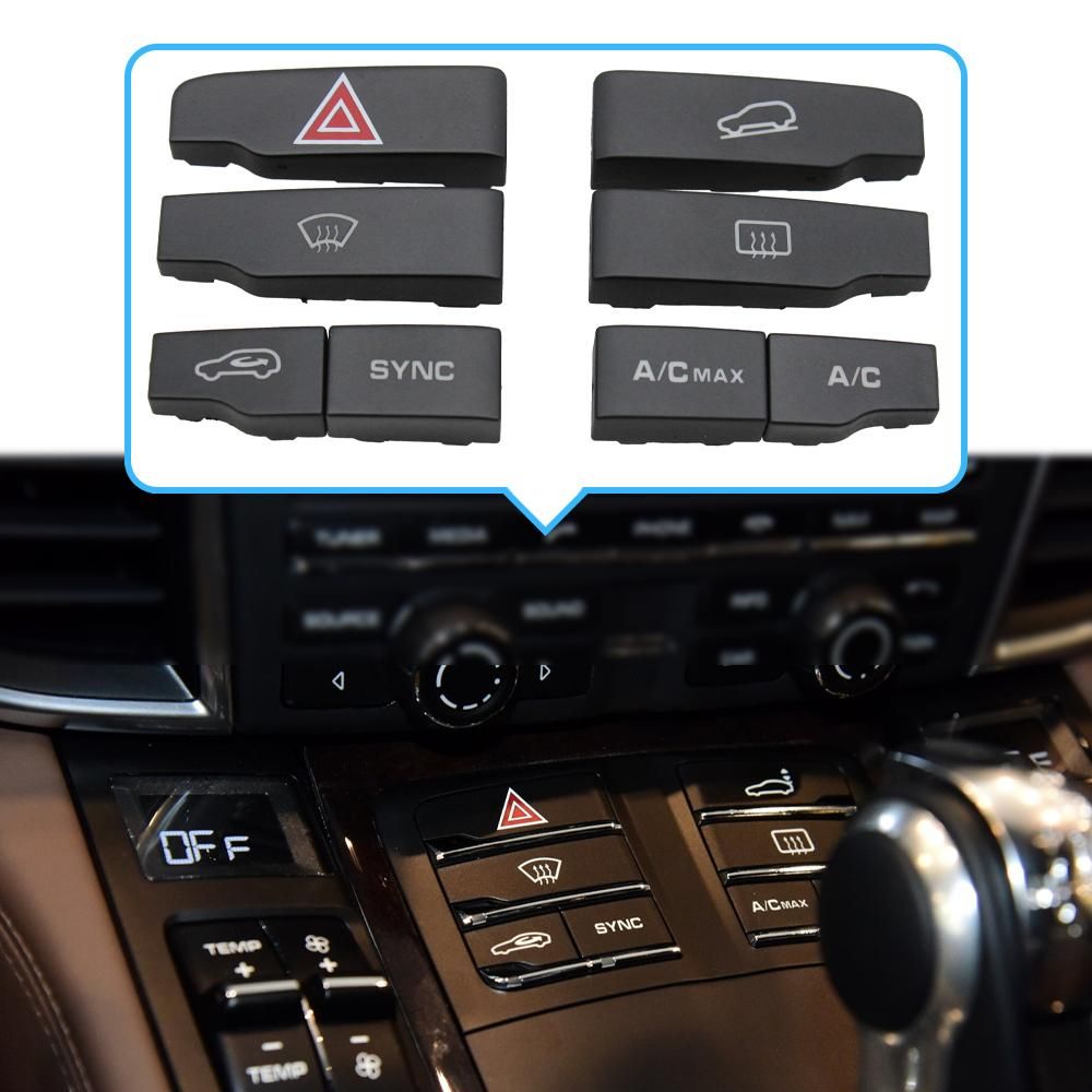 Front Console Air Conditioning Temperature Ventilation Volume AC Button Caps For Porsche Cayenne 7P5 Panamera 970 Macan 95B