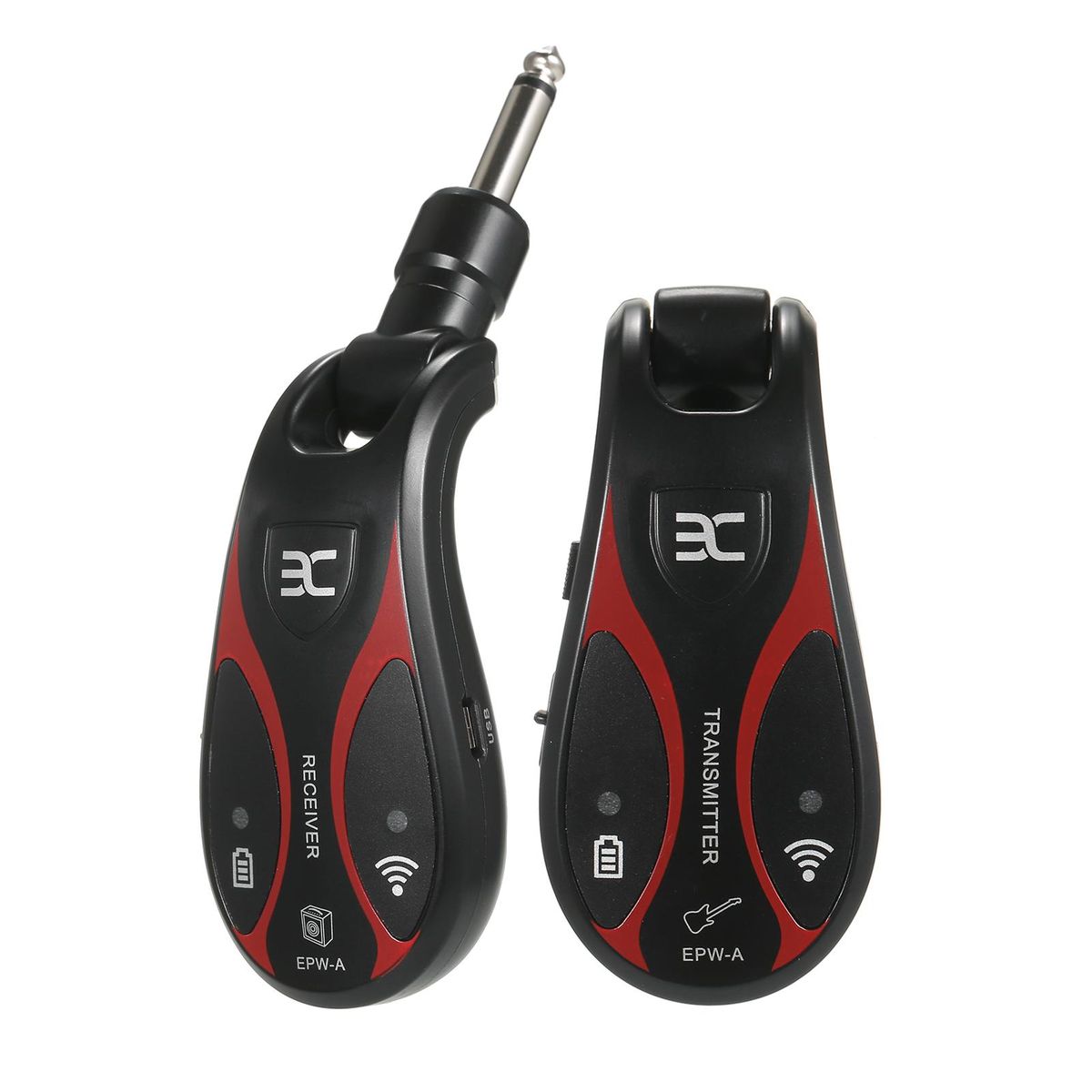ENO EPW-A Guitar Wireless System Rechargeable Audio Transmitter and Receiver UHF 6.35mm Plug for Electric Bass Guitar Amplifier Accessories