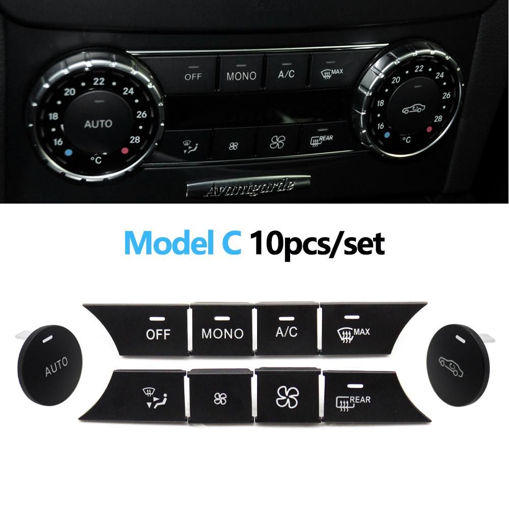 Front Console AC Heater Climate Control Switch Button Covers Replacement For Mercedes BENZ C GLK Class W204 X204 C300 C350 C63