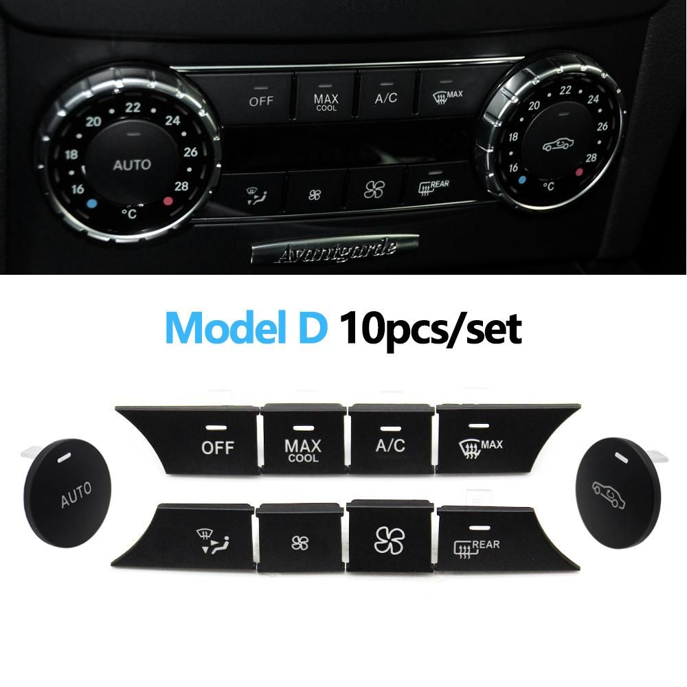 Front Console AC Heater Climate Control Switch Button Covers Replacement For Mercedes BENZ C GLK Class W204 X204 C300 C350 C63