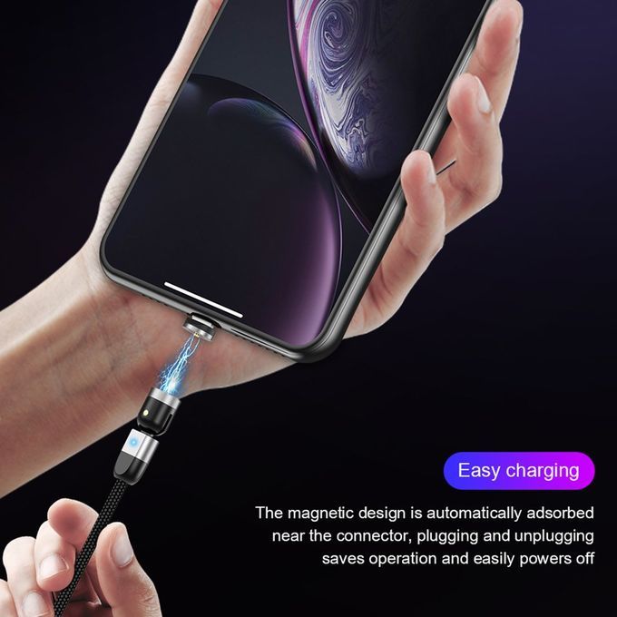 Double 360-degree Magneti   Able Magneti  Su Tion USB  Harging  Able 3-head Flash  Harging Data  Able For Android Type- -red.5M Cable + For IPhone Head