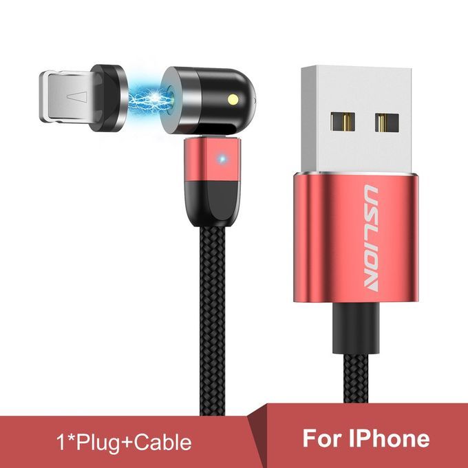 Double 360-degree Magneti   Able Magneti  Su Tion USB  Harging  Able 3-head Flash  Harging Data  Able For Android Type- -red.5M Cable + For IPhone Head