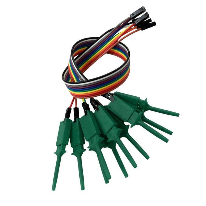 10 Pieces Electrical Testing Hook Clip Line For Logic , Green