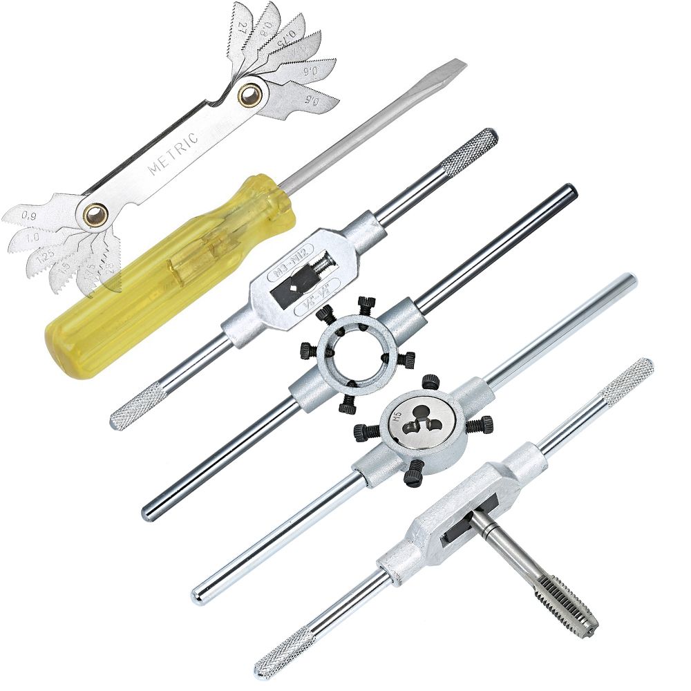 32 PCS HSS Tap And Die Set Metric Wrench Cut M3-M12 Hand