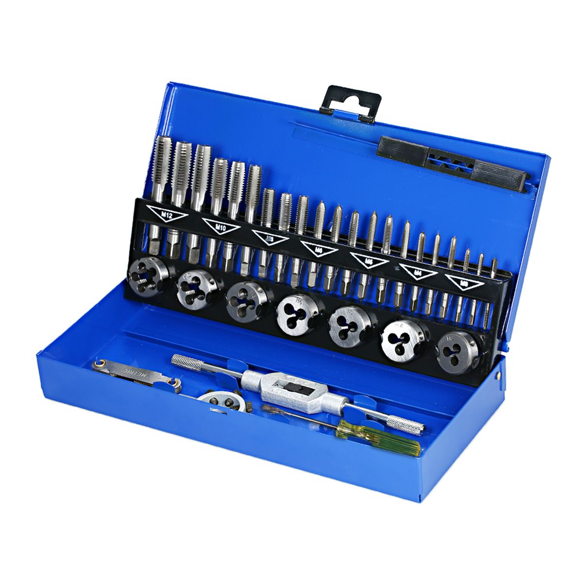 32 PCS HSS Tap And Die Set Metric Wrench Cut M3-M12 Hand