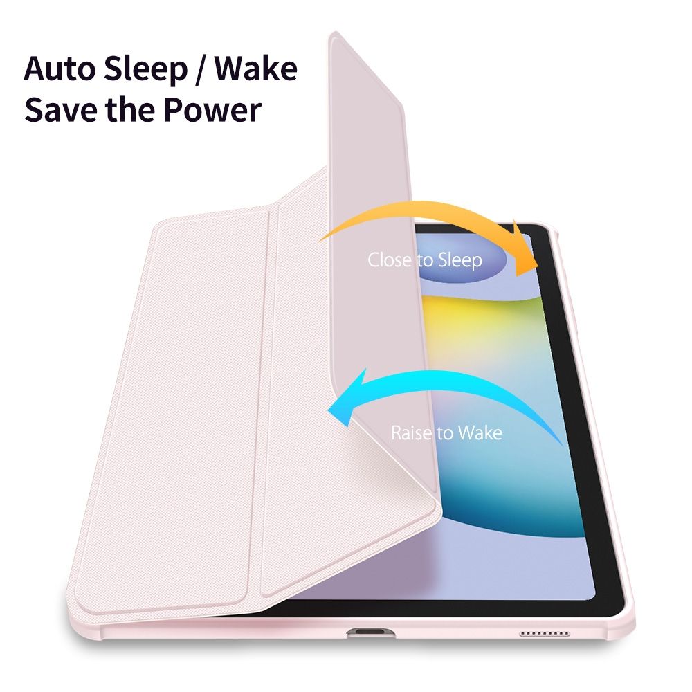 For Samsung Galaxy Tab S6 Lite P610/P615 DUX DUCIS TOBY Series Antiskid PU Leather + PC + TPU Horizontal Flip Case With Holder & Pen Slot & Sleep / Wake-up Function(Pink)